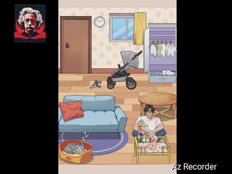 Brain Puzzle Tricky Quest Level 91 mom is not at home help dad take good care of the baby