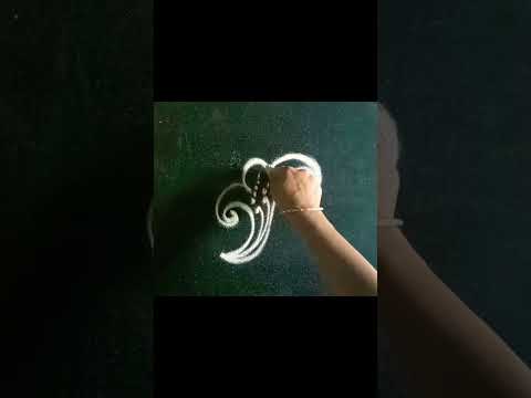 Short Beautiful rangoli🌹Simple flowers rangoli