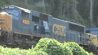 preview picture of video 'Unusual CSX Coal Train Consist in Jackson, Ky 6-12-2012'