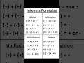 Integers Integersformula Maths Shorts Viralshort Youtubeshorts Mathsformula