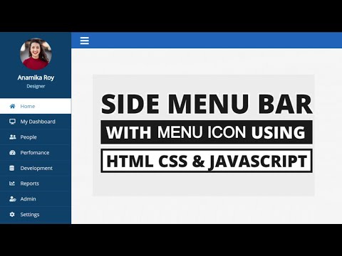 Sidebar Menu Using HTML, CSS  and javaScript | Sidebar Menu HTML CSS