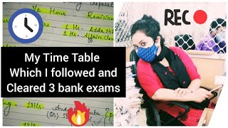 📃⏰Time Table which I followed⏳ and cleared 3 banking examinations🥇 #MyTimeTable #SBI #IBPS #RRB