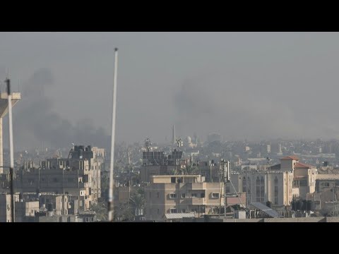 Smoke rises over Khan Yunis, seen from Rafah | AFP