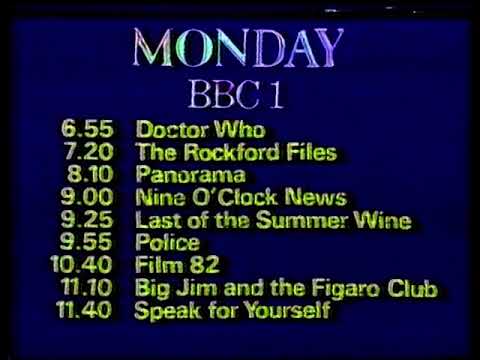 BBC ONE Continuity 1982
