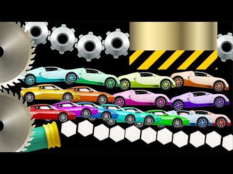 Bugatti Vs Ferrari - Realistic Car Race AND Escape From Giant Saw