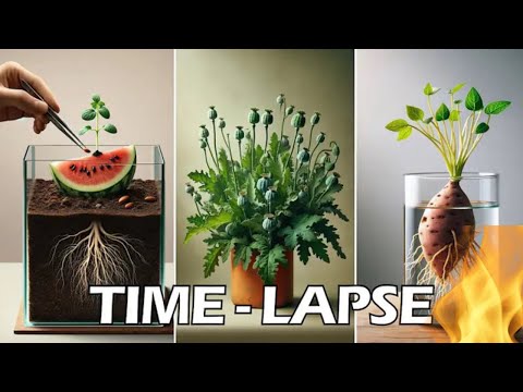 Surprising Time-Lapse of Chia Seeds Grown on an Egg
