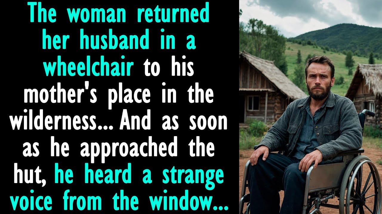 The woman returned her husband in a wheelchair to his mother's place in the wilderness. And as soon