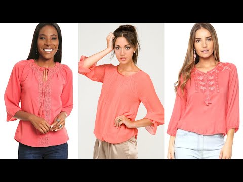 BLUSAS MODERNAS Y BONITAS DE COLOR CORAL  / Nuevas tendencias DE MODA / Fashion Love