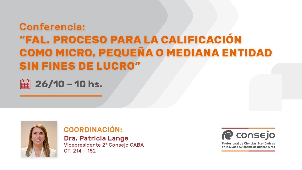 Ref. 2626NV. FAL. Proceso para calificación como micro, pequeña o mediana entidad s/fines de lucro