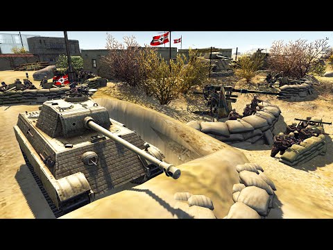 German Afrika Korps Desperate LAST STAND Defense! - Men of War: World War 2 Battle Simulator
