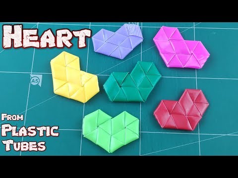 How to Fold A Beautiful Straw Heart - Make Heart Straw Heart Shaped Tubes - DIY Drinking Water Straw