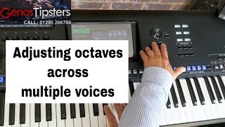 How to adjust the octaves between two voices on Yamaha Genos