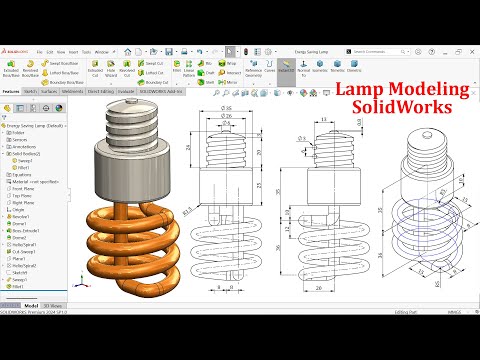 Energy Saving Lamp Modeling in SolidWorks