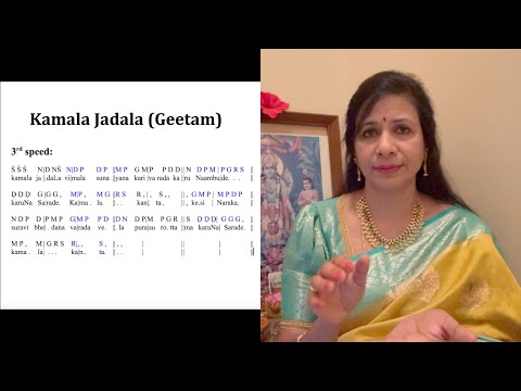 Kamalajadala - Geetham in Kalyani Ragam in 3 speeds in Triputa Talam