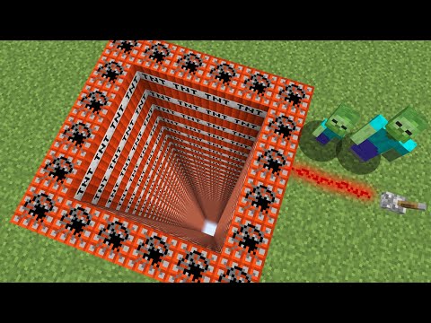 BLOWING UP THE LONGEST TNT PILE 😱 - Minecraft