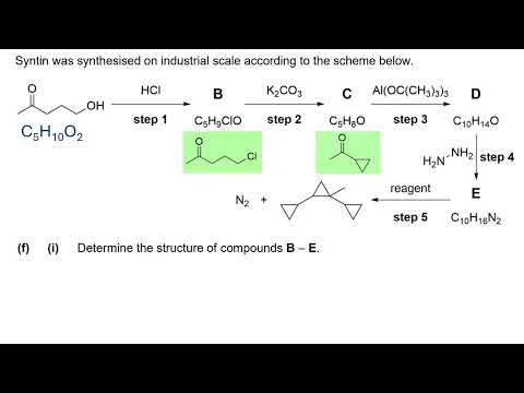 RSC Chemistry Olympiad 2024 paper - Q3f(i) - Organic Synthesis problem solving