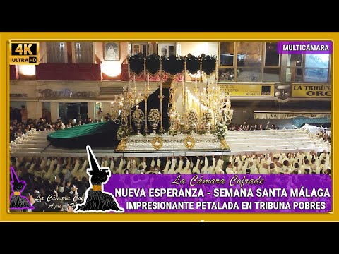 NUEVA ESPERANZA MALAGA 2023. TRIBUNA DE LOS POBRES. SEMANA SANTA MALAGA 2023. MULTICAMARA 4K