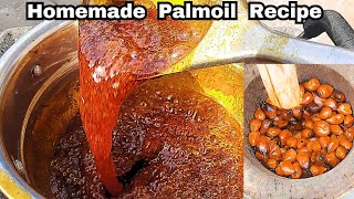 How to Extract Palmoil at Home for Simple Recipes || Step by Step of Making palm kernel Oil