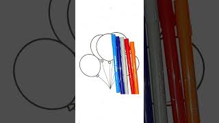 easy step by step method to draw balloons. draw and color balloons. drawing for kids. Part 1