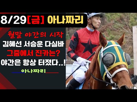 8/29 금요-윤택-경마 아나짜리 야간경마 첫 시작을 알릴 한구라는!