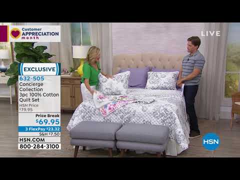 Concierge Collection 3piece 100% Cotton Quilt Set