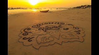 Download lagu Amazing sand art Bali | Tulisan nama pasir pantai Bali - ide hadiah romantis ( Romantic gift idea ) mp3