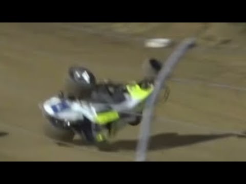 Alex Bright HORRIFIC FLIP @ Lawrenceburg Speedway - USAC National Sprint Cars - Indiana Sprint Week