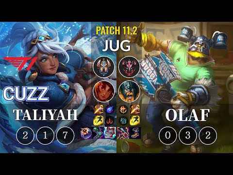 T1 Cuzz Taliyah vs Olaf Jungle - KR Patch 11.2