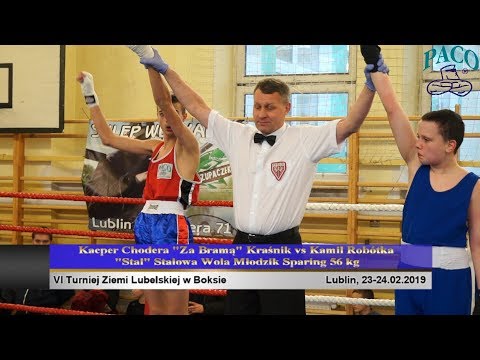 Kacper Chodera Za Bramą Kraśnik vs Kamil Robótka Stal Stalowa Wola Młodzik Sparing 56 kg Ziemi Lubel