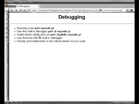 Beginner Perl Maven tutorial: 1.5 Debugging Perl scripts