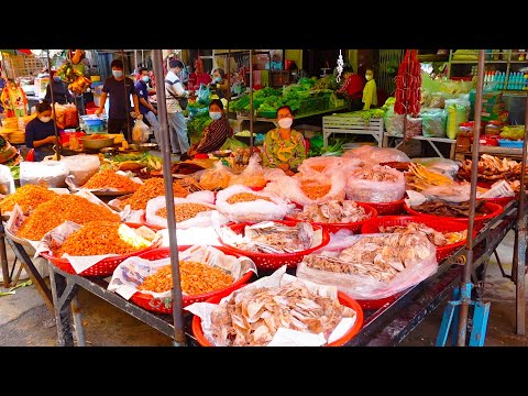 AMAZING!! Colorful Fresh Market Scene In The Morning - Cambodian Street Food Compilation!!