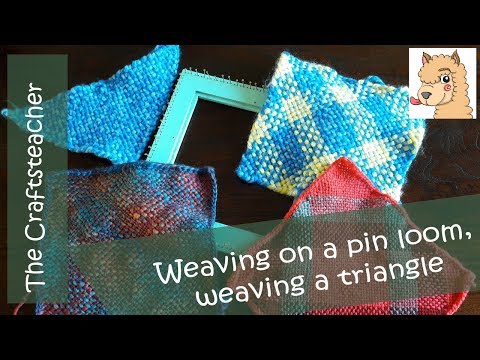 Weaving on a pin loom: how to make a triangle on a square loom