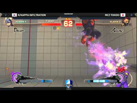 Double Elimination - Top 8 Winners - R/Kappa Infiltration (Decapre) Vs. MCZ Tokido (Akuma)