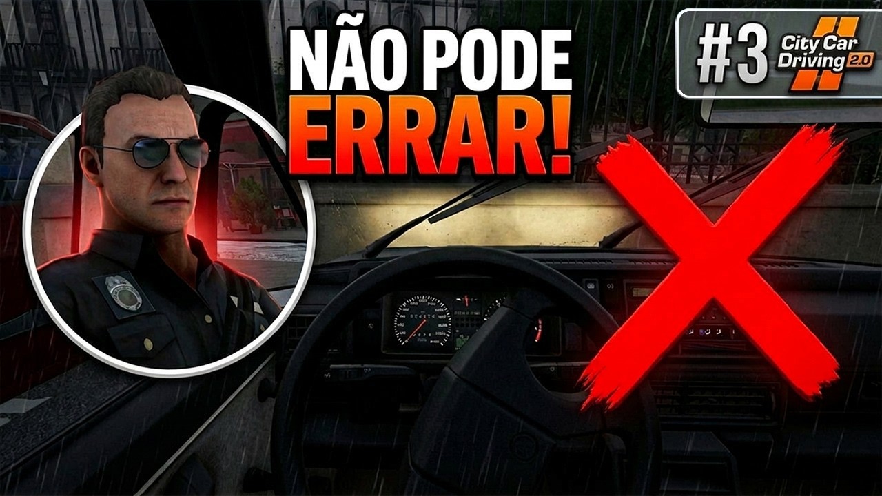 ENCAREI A AUTO ESCOLA NA CHUVA! - City Car Driving 2.0 #3
