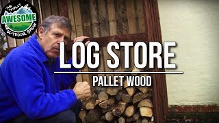 How to build a LOG STORE with PALLET WOOD! Cheap, Simple & Easy! | TA Outdoors