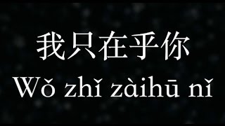 Video thumbnail of "鄧麗君／Teresa Teng：【我只在乎你】時の流れに身をまかせ (KTV with Pinyin)"