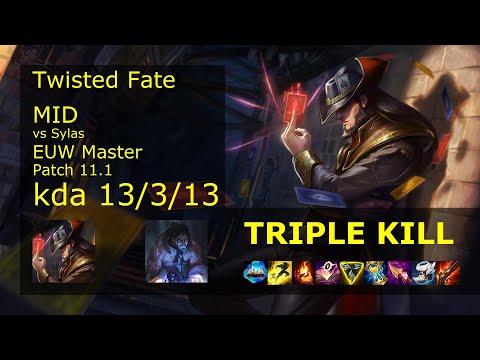 Twisted Fate Mid vs Sylas - EUW Master 13/3/13 Patch 11.1 Gameplay
