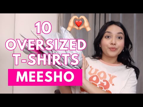 HUGE oversized t-shirts try on Haul from Meesho 💗 |...