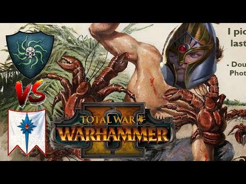 Vampire Coast vs High Elves | GIANT ENEMY CRAB - Total War Warhammer 2