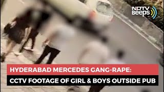 Hyderabad Mercedes Gang-Rape Case: CCTV Footage Of Girl &amp; Boys Outside Pub