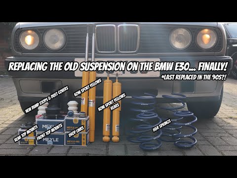Replacing the standard BMW e30 suspension with Koni Sport Yellows + H&R Springs!