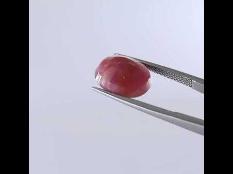 Pink oval 6.90 carat burma ruby gemstone with lab certified