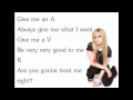 Avril Lavigne The Best Damn Thing Lyrics Letra