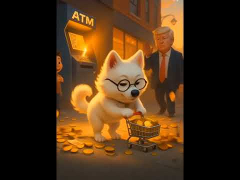 ATM EXPLODES and Samoyed Collects Coins Like a BOSS 🐶💥#dog #animals #comedy #shorts