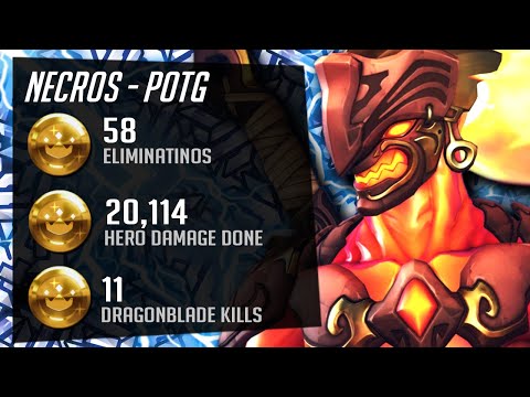 Necros is OP! Nano Genji gameplay! 58 elims! POTG! [ Overwatch Season 28 Top 500 ]