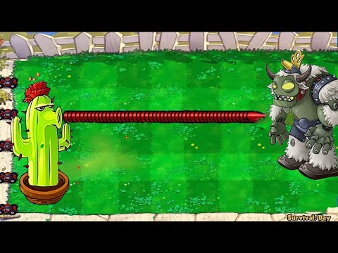 1 Cactus vs Gargantuar vs Dr. Zomboss - Plants vs Zombies Minigames Zombotany 2