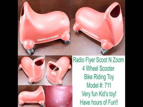 Radio Flyer Scoot N Zoom 4 Wheel Scooter Bike Riding Toy Up to 42 lbs / Model #: 711#nustuffthrift