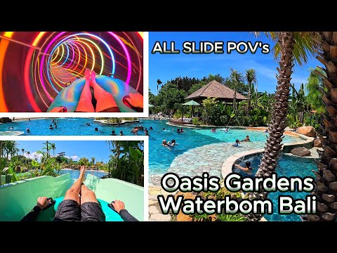 NEW! Oasis Gardens at Waterbom Bali | ALL Water Slide POV's