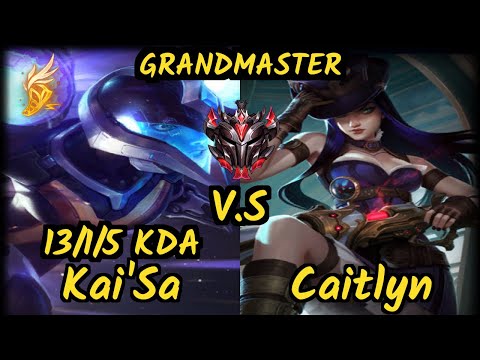 Uzi (KAI'SA) vs CAITLYN - 13/1/5 KDA BOTTOM ADC GAMEPLAY - KR Ranked GRANDMASTER