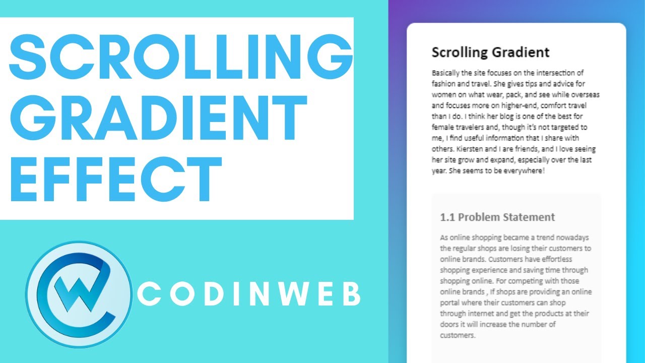 Scrolling Gradient Effect | CSS Tips & Tricks | Change Background Color While Scrolling | CodinWeb